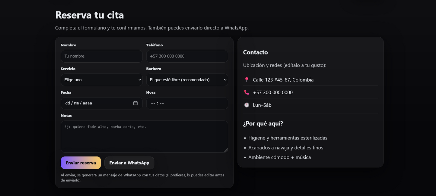 Sitio web (Barberia)