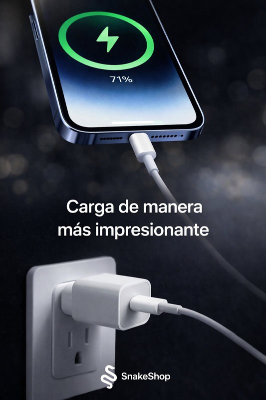 Cargador Rápido 25W + Cable – Potencia Inteligente | SnakeShop