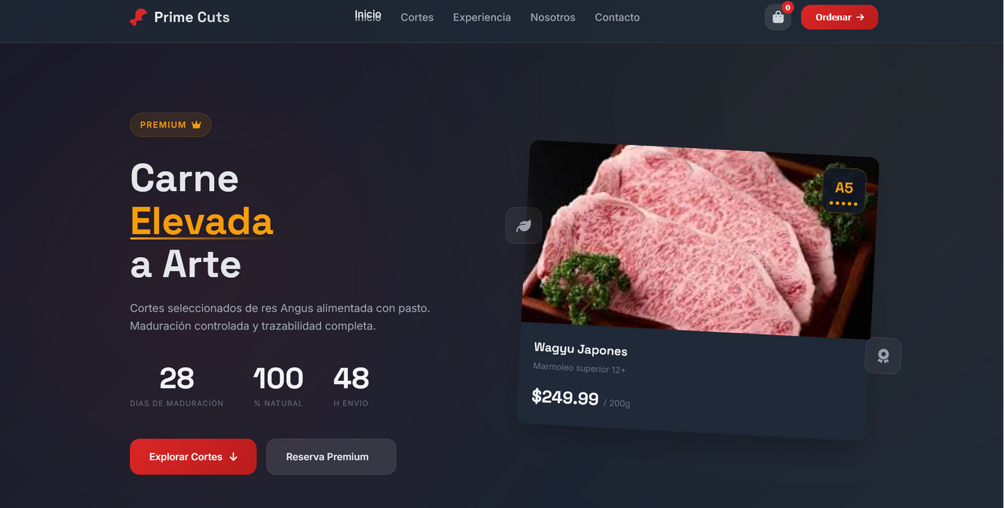 Sitio web (Carnicería para negocios que apenas empiezan)