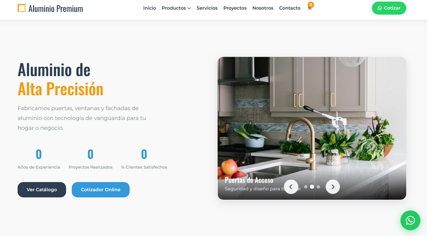 Sitio web aluminio (Tienda web de aluminios)
