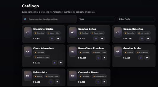 Sitio web (Dulcería para negocios de golosinas o dulces en crecimiento)
