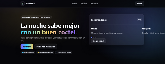 Sitio web (Cócteles para aquellos que estan empezando un pequeño negocio)