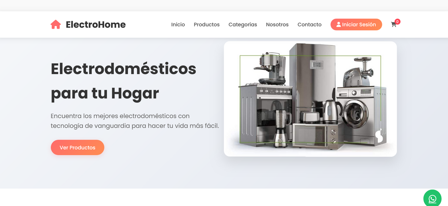 Sitio web (Eletrodomésticos para aquellos que tiene un pequeño negocio)