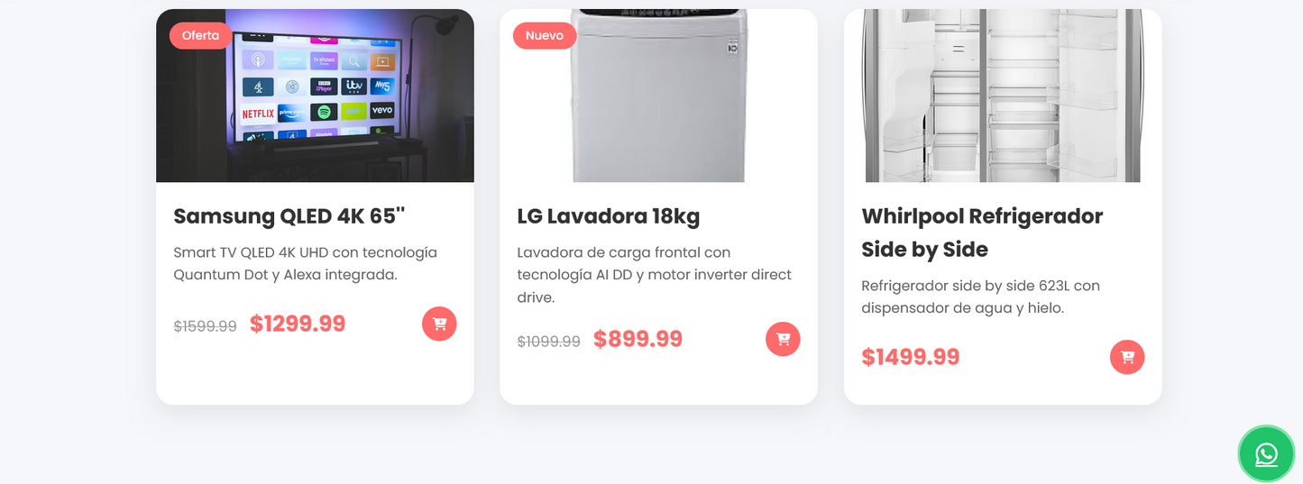 Sitio web (Eletrodomésticos para aquellos que tiene un pequeño negocio)