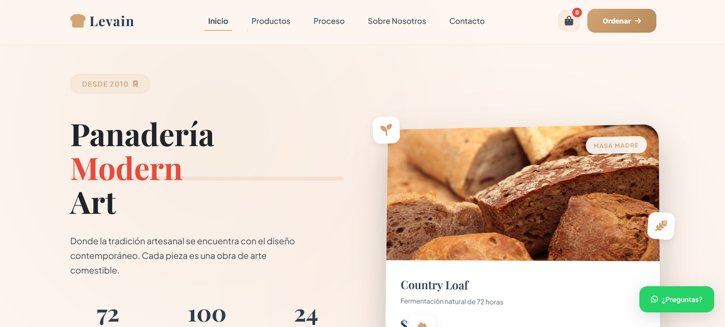 Sitio web (Panadería para negocios pequeños o que apensas empiezan)