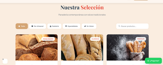 Sitio web (Panadería para negocios pequeños o que apensas empiezan)