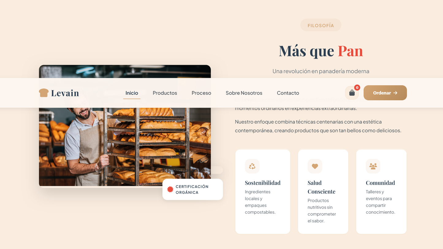 Sitio web (Panadería para negocios pequeños o que apensas empiezan)