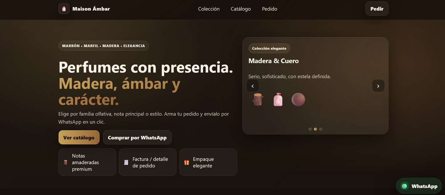 Sitio web (Perfumes para negocios pequeños o que apenas empiezan)