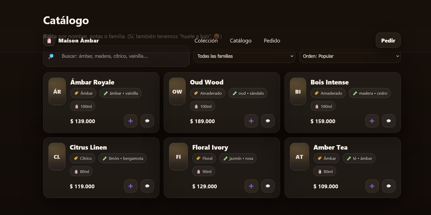 Sitio web (Perfumes para negocios pequeños o que apenas empiezan)