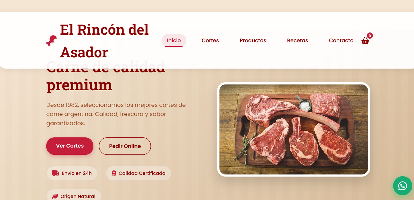 Sitio web (Carnicería para quienes están empezando)