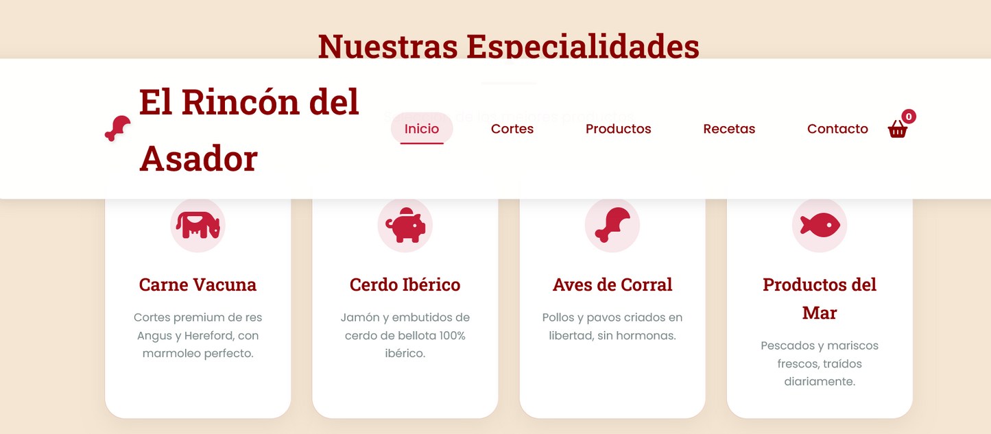 Sitio web (Carnicería para quienes están empezando)