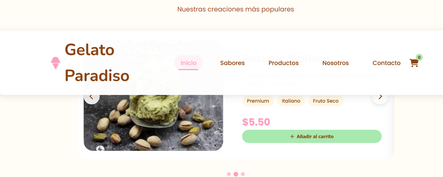 Sitio web (Heladería para aquellos que están empezando un pequeño negocio)