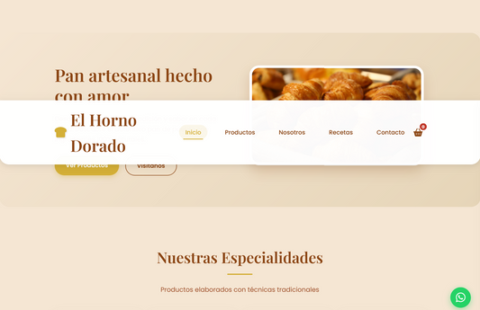 Sitio web (Panadería para aquellos que apenas inician su negocio)