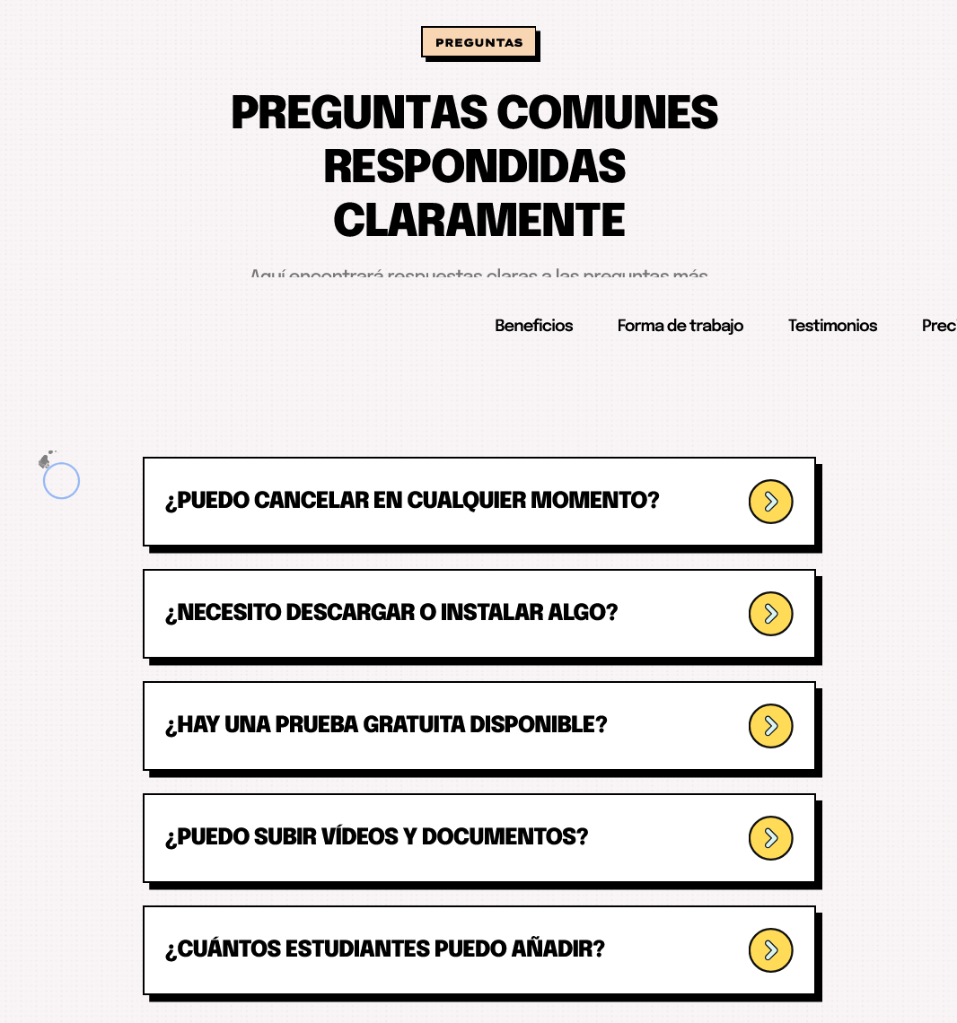 Sitio web (Venta de cursos para negocios de alto calibre)